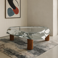 JingYue dessus de table en résine transparent de luxe personnalisé meubles artisanaux pour espaces commerciaux hôtels salons