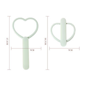 Espejo de mano de maquillaje personal portátil en forma de corazón personalizado cosmético plegable Rosa negro con espejo de bolsillo con mango 1X <span class=keywords><strong>2X</strong></span> - Product Image 5