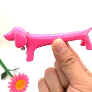 Promotion Creative Mignon 3 D Teckel Chien Chiot En Forme de Stylo À Bille En Plastique Avec Logo Personnalisé Petit Cadeau Pour Les Enfants