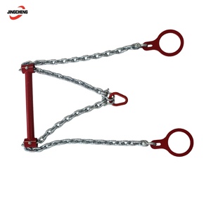 Chaîne à maillons galvanisée avec barre transversale d'équilibrage, anneau en poire et deux boucles de roue pour le transport de marchandises sur porte-chargeurs plats - Product Image 1