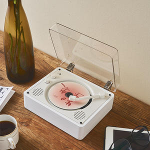 Reproductor de CD Retro de Madera con Cubierta Transparente Antipolvo, Decoración de Escritorio, Reproductor de Música de Alta Fidelidad con Perillas Ajustables - Product Image 4