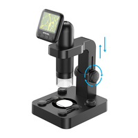 Lucrehulk 20-100X Beginner Biological Microscope Kit 2MP 2-inch IPS HD Screen 320x240 Resolution Manual Focus 32GTF 1 Year