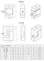 Celda de Carga Tipo S para Grúa H3 25kg Aleación de Aluminio IP65 Clase de Precisión C3/C4 para Básculas Colgantes y de Tolva