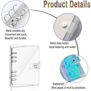 Protège-documents A6 en PVC transparent avec fermeture éclair, pochettes <span class=keywords><strong>pour</strong></span> <span class=keywords><strong>classeur</strong></span> 6 trous, pages <span class=keywords><strong>de</strong></span> planification, recharges, inserts, <span class=keywords><strong>classeur</strong></span> <span class=keywords><strong>de</strong></span> <span class=keywords><strong>rangement</strong></span> <span class=keywords><strong>pour</strong></span> matrices, dossiers - Product Image 4