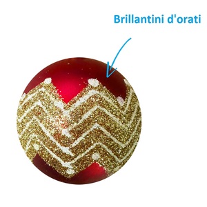 Boules de Noël rouges, paillettes dorées, plastique mat incassable, 7 cm, pour décorations de sapin de Noël - Product Image 3