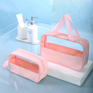 Travel <b>Makeup</b> <b>Bag</b> <b>Transparent</b> Pvc Cosmetic Storage Waterproof Toiletry Organizer Rectangle Shape For Trip - Product Image 3