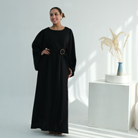 Robe Abaya pour femmes, style turc, vêtements islamiques modestes, boutons en bois, kaftan, vêtements musulmans de Dubaï, robe longue à manches longues, vente en gros