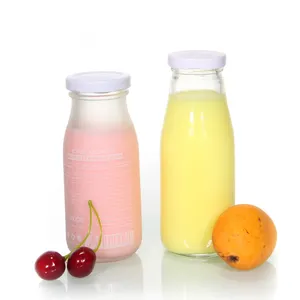 250/350/500ml bottiglia di vetro trasparente per succo di bevande salsa di tè acqua di latte con coperchi