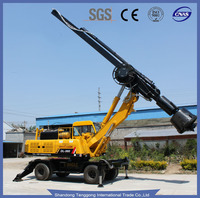 Foreuse rotative sur roues DL-360 4x4 |   Machine de pose de pieux hydraulique mobile pour la construction routière et municipale