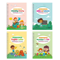 Cuadernos de Práctica de Escritura con Ranuras Mágicas, Cuadernos de Práctica de Escritura a Mano con Ranuras 3D Reutilizables para Niños, Cuadernos de Escritura Preescolar Grandes