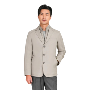 Blazer en laine mélangée style britannique pour homme, coupe droite, col à revers, coupe-vent, pour tenue décontractée - Product Image 3