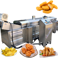 Convoyeur boulette kubba plantain banane empanada samosa ligne de friture de poisson poulet cacahuètes friteuse Machine friteuse continue