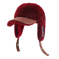 Gorro de Piel de Cordero Personalizado con Visera de Cuero PU, Gorro de Invierno para Clima Frío con Protección para las Orejas, Gorro de Soldado para Unisex, Venta al por Mayor