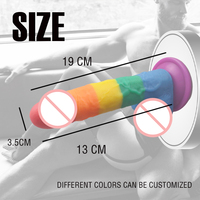 Sexbay - Dildo Grande de Goma Suave con Forma de Arcoíris para Mujer, con Ventosa, Anal, Realista, para Hombres y Lesbianas, Juguete Sexual para el Punto G