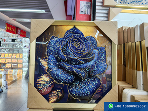 Màu Xanh Biển bức tranh sơn dầu trừu tượng tường trang trí hiện đại màu xanh đậm dòng chảy nghệ thuật sơn dầu trên vải Áp phích và in nghệ thuật PIC - Product Image 6