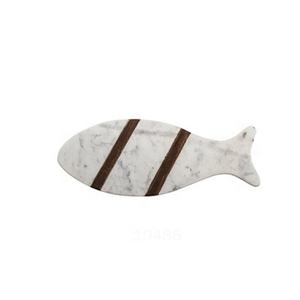 ถาดเสิร์ฟหินอ่อนรูปปลา ถาดเซรามิกหินอ่อนสีขาวสำหรับเสิร์ฟและตกแต่ง ขายส่ง - Product Image 1