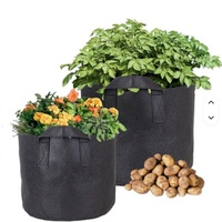 Lot de 10 sacs de culture robustes de 15 gallons en tissu non tissé avec poignées, pots de plantation en fibres végétales