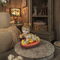 Religieux Décoratif Résine Bouddha Krishna Statue Sculpture Style Décoration De Table pour La Maison Maison Réchauffement Cadeau Boîte D'emballage