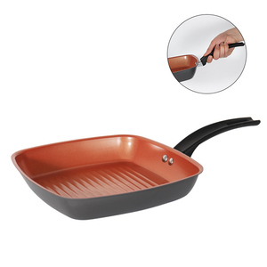 Poêles à frire en <span class=keywords><strong>cuivre</strong></span> antiadhésives de vente chaude <span class=keywords><strong>plaque</strong></span> de gril à steak et articles de cuisine de <span class=keywords><strong>plaque</strong></span> chauffante carrée de barbecue pour la cuisson pour les poêles à frire - Product Image 1