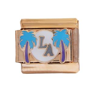 สร้อยข้อมือแฟชั่นสแตนเลสแบบโมดูลาร์ สามารถเปลี่ยนชิ้นส่วนได้ ชุดเครื่องประดับสำหรับทุกเพศ พร้อมจี้เคลือบสีสันสดใสสำหรับ DIY - Product Image 4