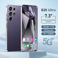 Teléfono Celular Desbloqueado S26 Ultra Dual SIM Más Vendido, Pantalla de 7.3 Pulgadas, 16GB+1TB, Cámara HD, Batería de 7800mAh, Teléfono Inteligente Android para Uso Diario