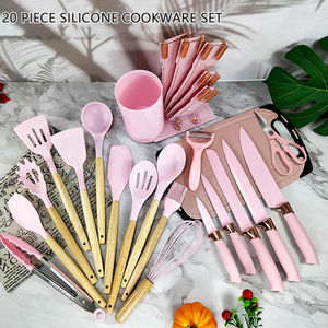 Nhà máy bán hàng trực tiếp nhà bếp đồ dùng Set 19 miếng thép không gỉ Nhà Bếp Knife Set, Silicone đồ nấu nướng. Hỗ trợ tùy chỉnh - Product Image 4