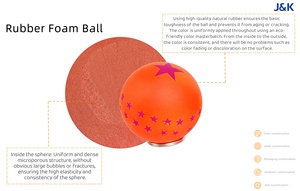Ballon de jonglage en caoutchouc rebondissant à imprimé étoile, jouet sportif promotionnel pour enfants de 5 à 7 ans, marque JK, 57 mm - Product Image 2