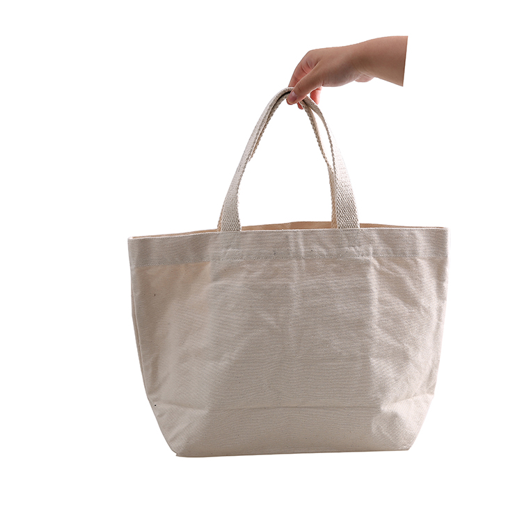 Wholesale custom logo printed eco reusable canvas tote bag with pockets