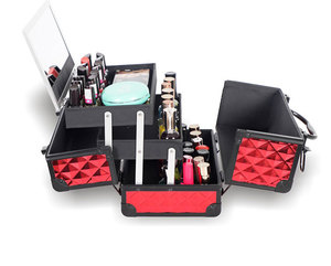 Estuche <span class=keywords><strong>de</strong></span> <span class=keywords><strong>Maquillaje</strong></span> <span class=keywords><strong>para</strong></span> <span class=keywords><strong>Niñas</strong></span>, Disponible en Existencia, <span class=keywords><strong>Caja</strong></span> <span class=keywords><strong>de</strong></span> Cosméticos con 2 Bandejas, <span class=keywords><strong>Caja</strong></span> <span class=keywords><strong>de</strong></span> <span class=keywords><strong>Maquillaje</strong></span> con Cerradura y Espejo, Organizador <span class=keywords><strong>de</strong></span> Almacenamiento <span class=keywords><strong>de</strong></span> Joyas - Product Image 4