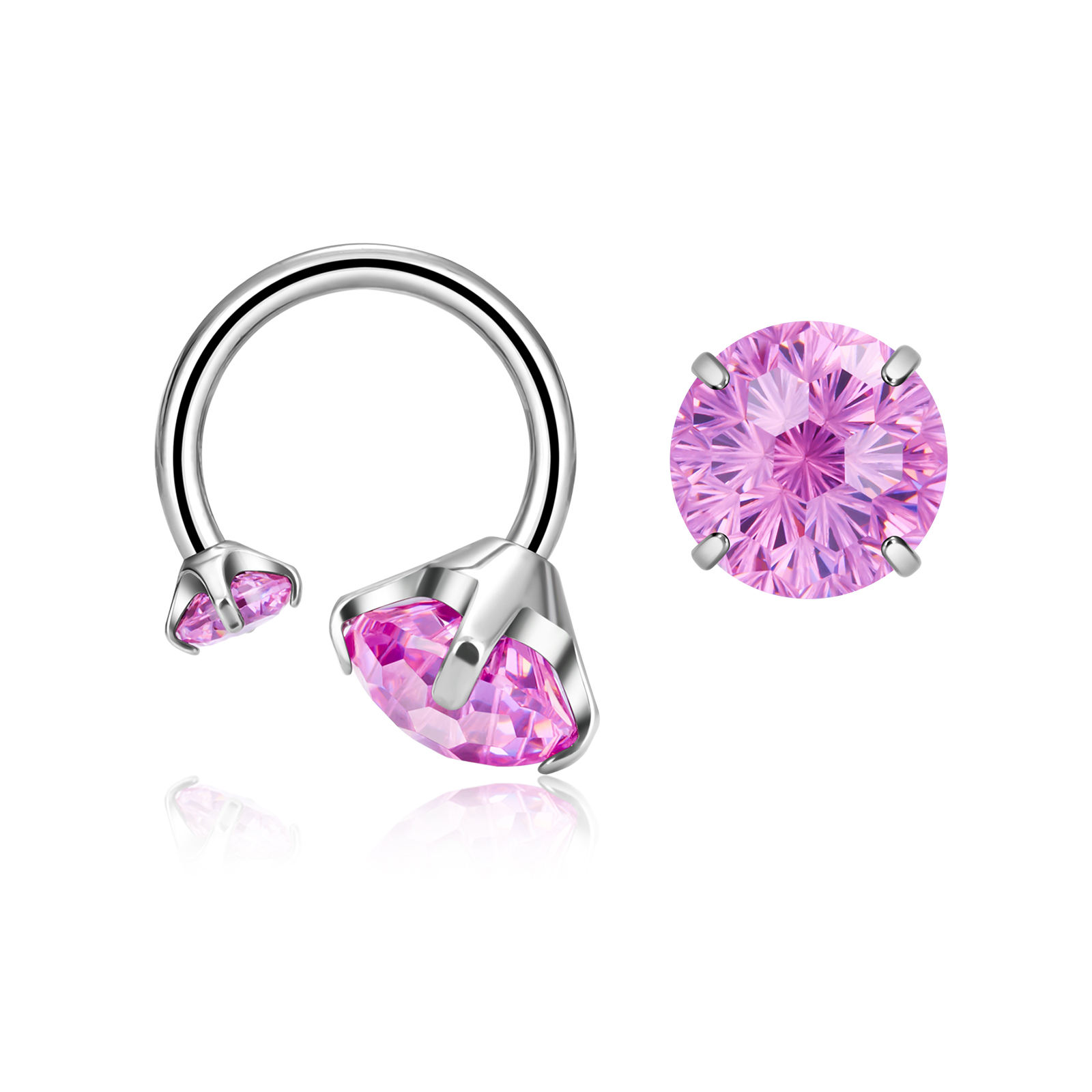 Silver Pink CZ