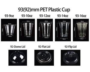 1000 Pack 16 oz <b>Plastic</b> <b>Cups</b> PET Disposable Cold <b>Drinking</b> <b>Cups</b> Crystal Clear Perfect for Ice Coffee Smoothie Soda with Dome Lids - Product Image 3