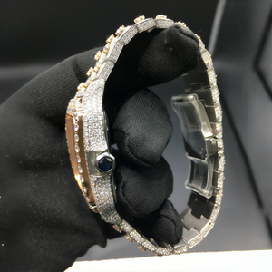 Reloj Mecánico de Alta Gama con Moissanita de Grado D VVS1, Caja de Acero Inoxidable, Esfera Esqueleto, Caja de Regalo de Lujo, Garantía de 2 Años - Product Image 3