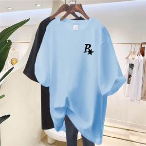 T-shirt Femme Nouvelle Collection Personnalisée 100% Coton Imprimé Floqué/Batik Manches Courtes Coupe Ample Respirant Anti-Plis 180g Vente en Gros - Product Image 5