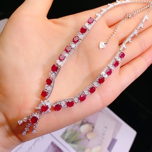 थोक प्रीमियम गहनों ने फैशनेबल रूबी हार और पेलेंट वर्ग डिजाइन - Product Image 3