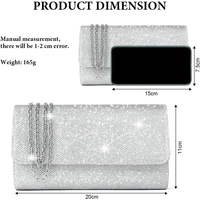 Sac à main enveloppe de luxe personnalisé pour femmes en cuir véritable avec logo, motif, chaîne détachable, paillettes brillantes, durable