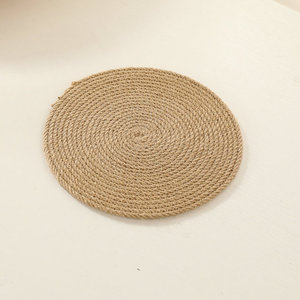 Napperons ronds <span class=keywords><strong>en</strong></span> <span class=keywords><strong>jute</strong></span>, <span class=keywords><strong>tapis</strong></span> <span class=keywords><strong>de</strong></span> table isolants <span class=keywords><strong>en</strong></span> <span class=keywords><strong>corde</strong></span> <span class=keywords><strong>de</strong></span> chanvre, tissés à la main, coussins ronds, tasses, sous-verres - Product Image 1