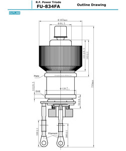 หลอดออสซิลเลเตอร์อิเล็กตรอนไตรโอด RF รุ่น FU-834FA ของแท้จากปักกิ่ง ประเทศจีน สำหรับเครื่องความถี่สูง - Product Image 4