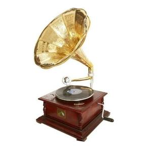 Gramófono Vintage decorativo de latón, hecho a mano, Base de madera, fonógrafo/gramófono, accesorios de decoración para el hogar - Product Image 1