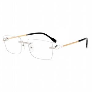 Occhiali Senza Montatura all'Ingrosso, Nuovo <span class=keywords><strong>Design</strong></span>, Montature Ottiche in Metallo con Motivi Stampati alla Moda - Product Image 3