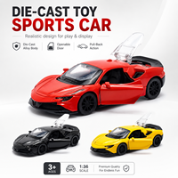 Pasokan Pabrik Model Mobil Sport Diecast SF90 Stradale Skala 1:36, Mainan Supercar Logam Alloy Tarik Mundur, Roda Dapat Bergerak, Untuk Usia 5+
