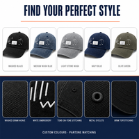Casquette de baseball personnalisée avec logo, 6 panneaux, non structurée, visière incurvée, noire délavée, vente en gros, fournisseur direct d'usine OEM ODM