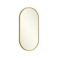 Miroir de salle de bain LED avec cadre doré et capteur sans contact, motif ondulé imprimé UV personnalisé