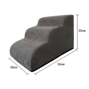 Escaleras para Perros, <span class=keywords><strong>Escalera</strong></span> para Mascotas con Tela Lavable y Extraíble, Escalones de Esponja Grises, <span class=keywords><strong>Escalera</strong></span> para Sofá Cama para Perros Pequeños y Medianos - Product Image 4