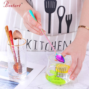 Buntes Titan-Besteck in <span class=keywords><strong>3</strong></span> Größen, Herzförmiger Eiscreme-Löffel, 304 Edelstahl Dessert-, Tee- und Kaffee-Rührlöffel - Product Image 5