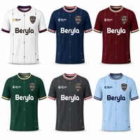 Conjunto de Uniforme de Fútbol Unisex Personalizado, Estilo Británico Vintage, Impresión por Transferencia de Calor, Secado Rápido, Transpirable, 100% Poliéster Malla