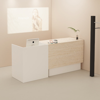 Bureau de réception minimaliste moderne à motif de travertin Petit comptoir de bar pour magasin de vêtements pour femmes Salon de coiffure Salon de beauté avant