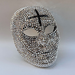 Masque de mascarade en plastique premium avec strass, thème cinéma et télévision, tendance, scintillant, couvre-tout le visage, Halloween - Product Image 4