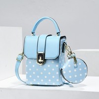 Mini sac bandoulière à pois en cuir PU, petit sac à main pour téléphone, avec sangle réglable, idéal pour les trajets quotidiens et les soirées