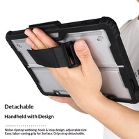 Étuis de protection transparents en acrylique pour tablette PC avec béquille et dragonne pour Microsoft Surface Pro 9/10/11/12 et GO 4