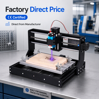 Mini routeur CNC 3018 Pro de bureau, machine de gravure et de découpe laser CO2 3 axes, puissance optique 5,5/10W pour le bois/l'acrylique, pour les créateurs DIY, nouveauté